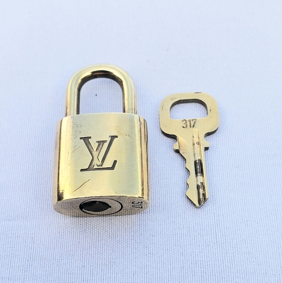 Louis Vuitton Accessories - Authentic Louis Vuitton Padlock and Lock Key Gold